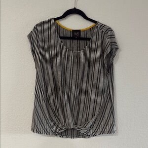 W5 Black and White Striped Women's Top